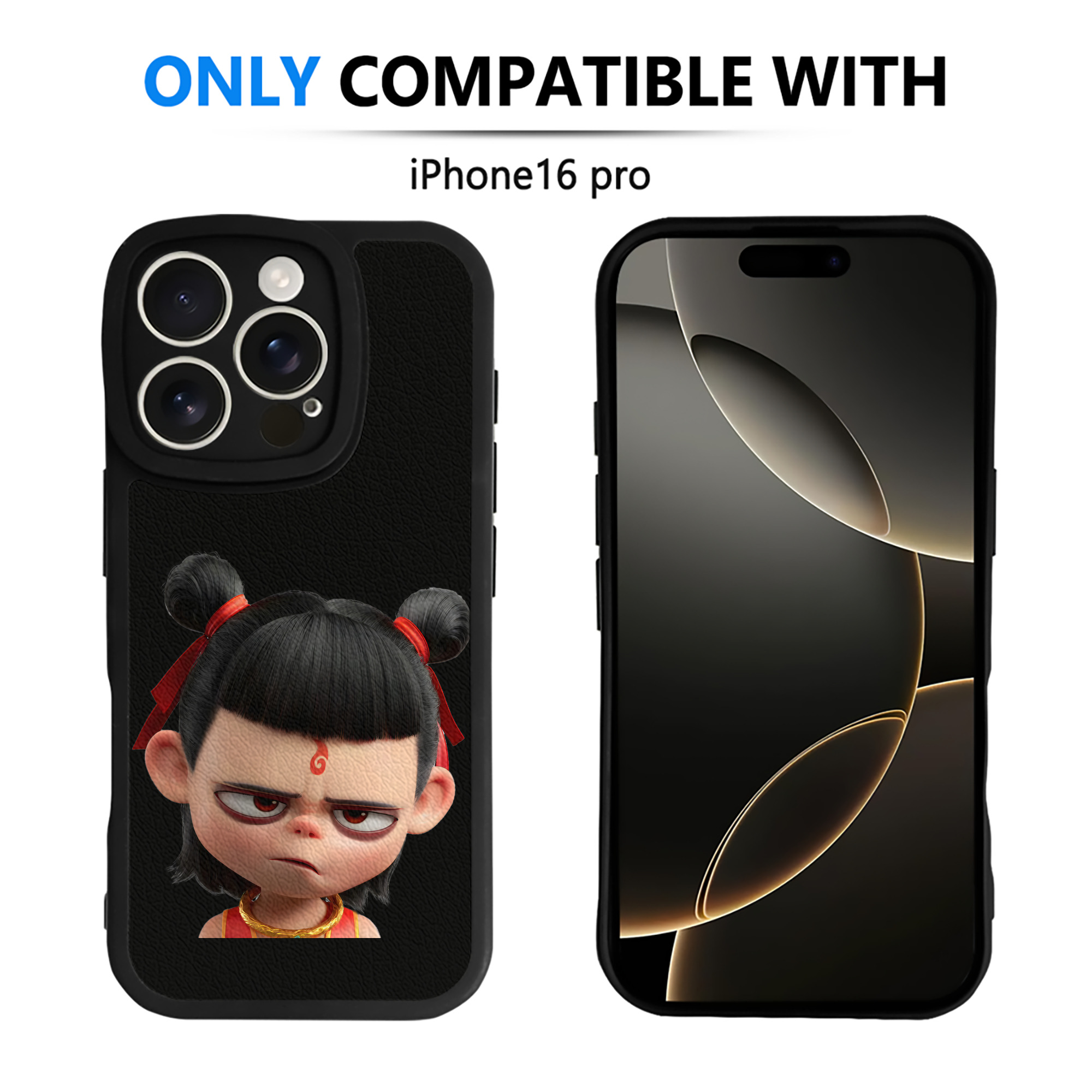 （画像用） Ne Zha 2 ナタ 魔童の大暴れ 【iPhone 16シリーズ対応】シリコンスマホケース（レザー調） 材質：シリコン
